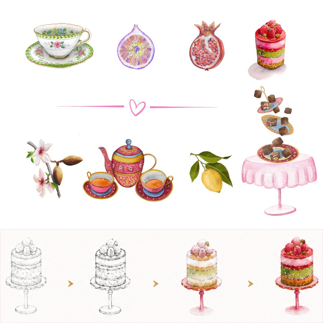 Watercolour Food Illustrations for Product Design & Licensing