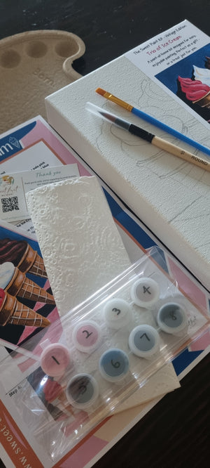 Sweet-Art by Jenni -  The Sweet Paint Kit- Trio of Ice Cream - Vintage Edition