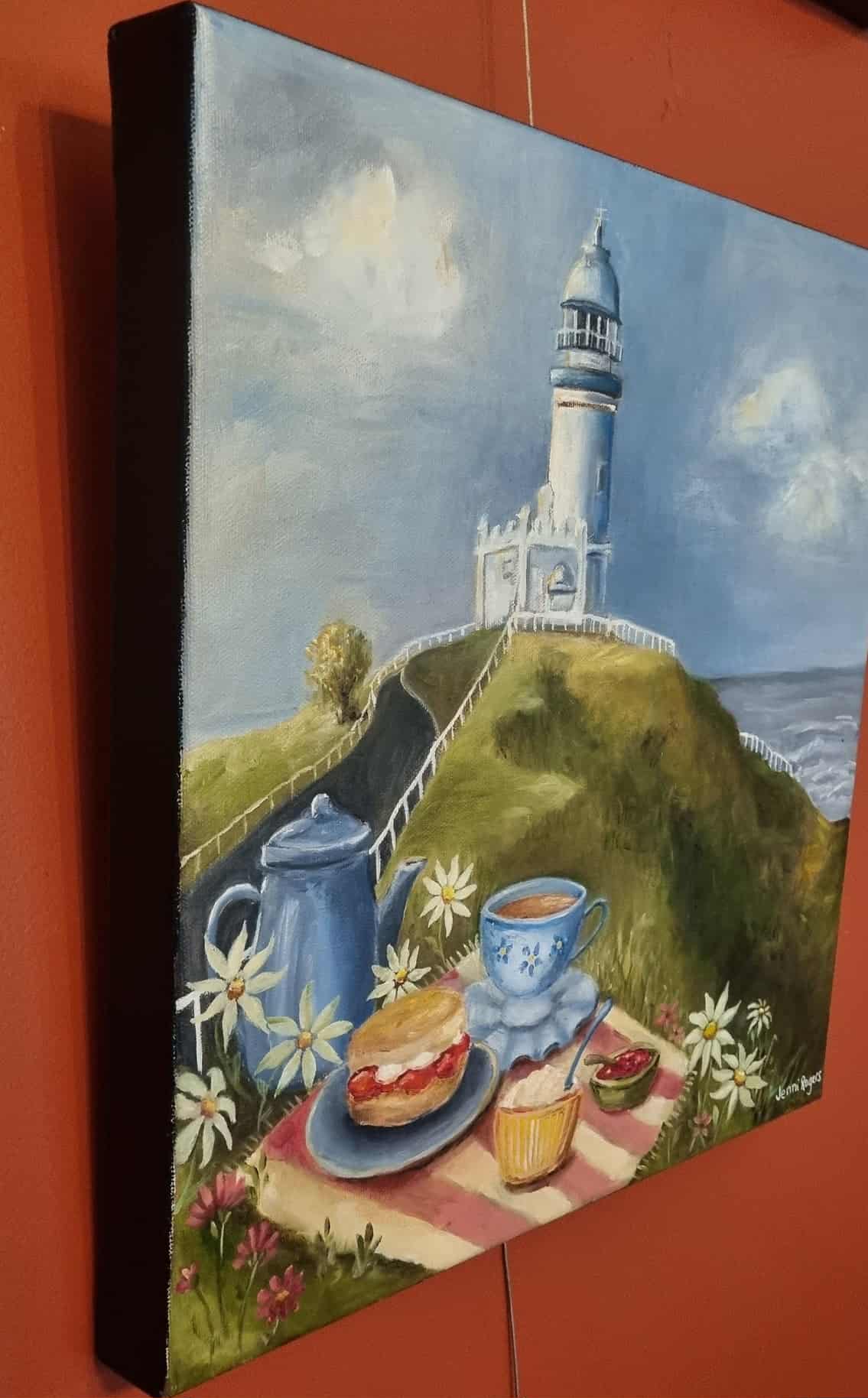 Sweet-Art by Jenni -  Tea at Byron Bay Lighthouse ~ Original Art by Jenni Rogers