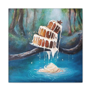 Sweet-Art by Jenni -  Sweet Tumble Canvas Art — Whimsical Forest Dessert Wall Decor