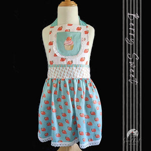 Child’s Apron 'Berry Sweet' Hand Sewn