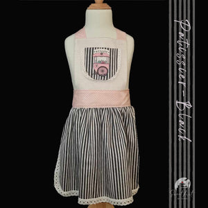 Sweet-Art by Jenni -  Child’s Apron 'Pâtissier-Black' Hand Sewn