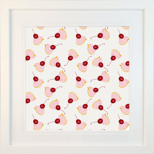 Sweet-Art by Jenni -  "Cherry Swirl" Framed Print 27x27cm