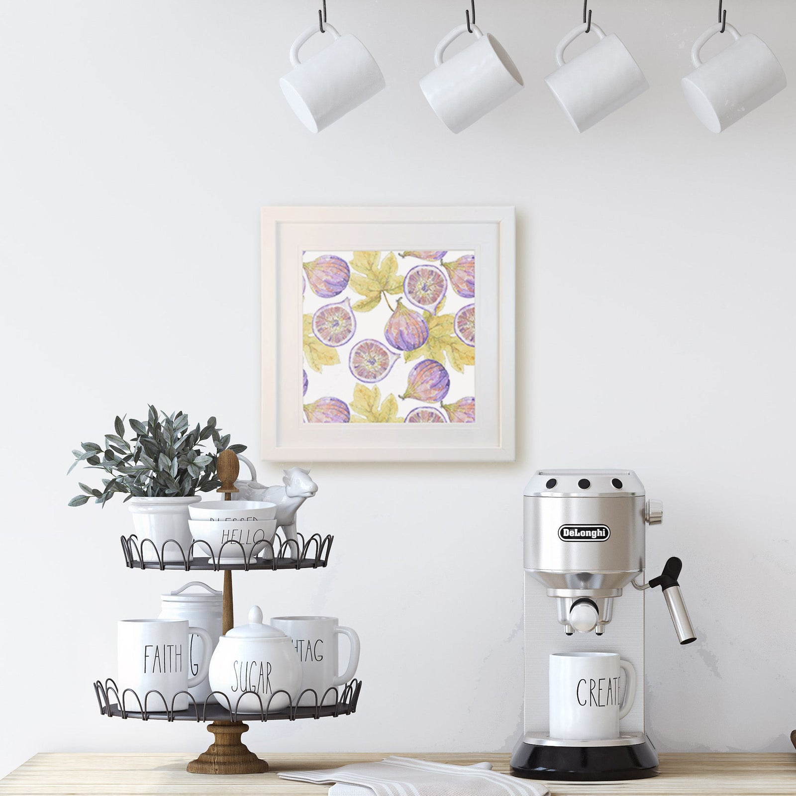 Sweet-Art by Jenni -  "Fig Leaf" Framed Print 27x27cm