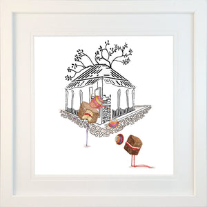 Sweet-Art by Jenni -  "Pouring Tea" Framed Print 27x27cm