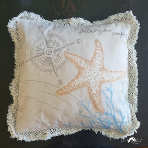 Sweet-Art by Jenni -  Follow Your Compass Cushion