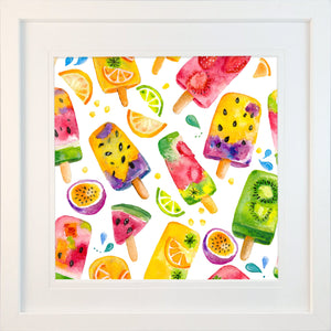 Sweet-Art by Jenni -  "Fruity Pops" Framed Print 27x27cm