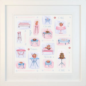 Sweet-Art by Jenni -  "High Tea" Framed Print 27x27cm