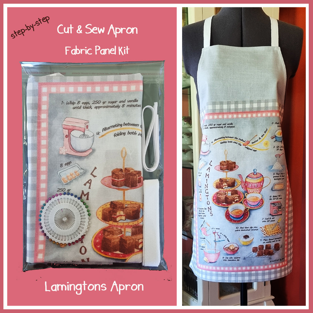 Sweet-Art by Jenni -  Cut & Sew Apron Kit Lamington