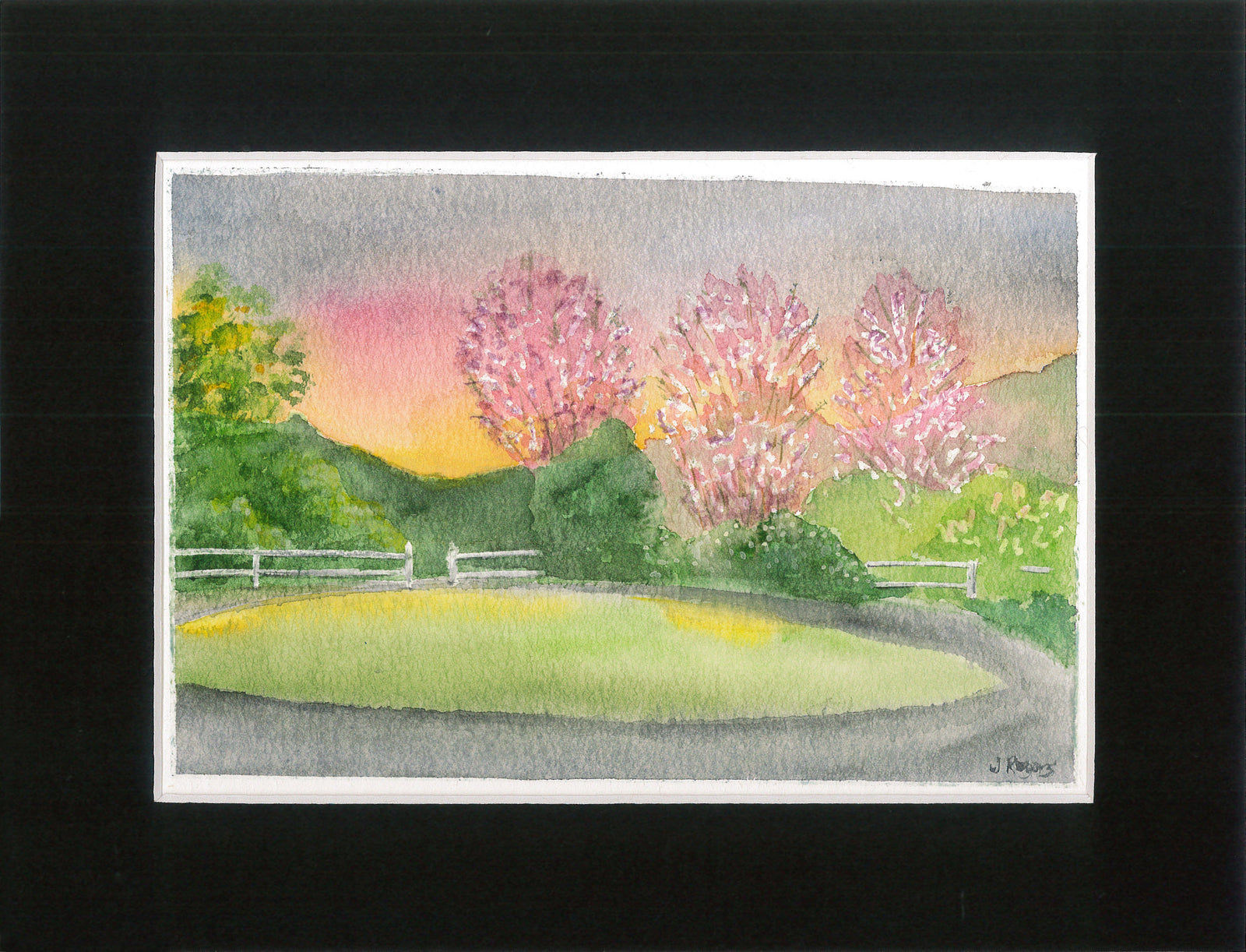 Sweet-Art by Jenni -  Original Water Colour ~ Unframed ~ Pawlonia Sunset