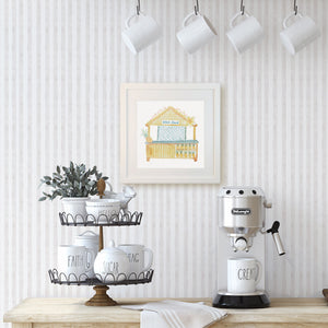 Sweet-Art by Jenni -  "Pineapple Beach Shack" Framed Print 27x27cm