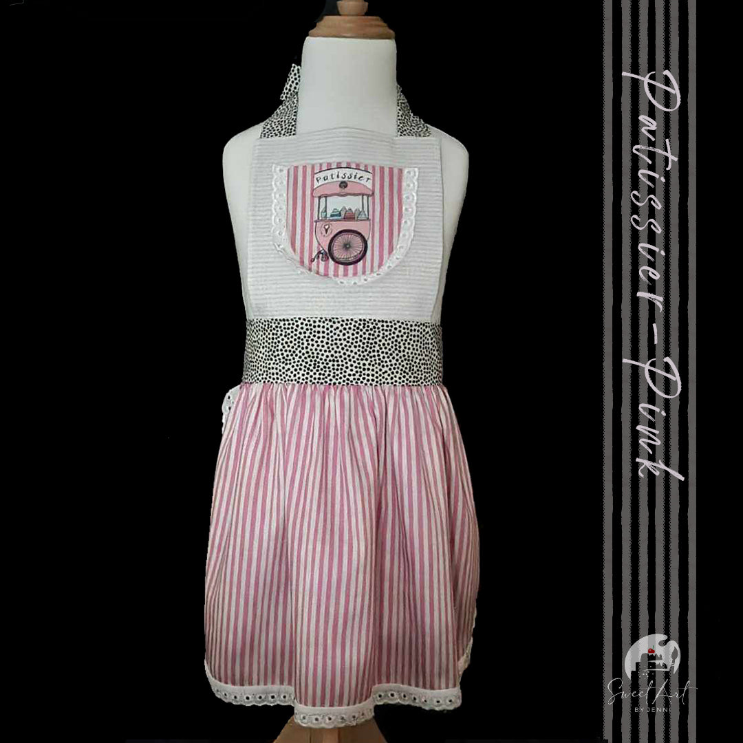 Sweet-Art by Jenni -  Child’s Apron 'Pâtissier-Pink' Hand Sewn