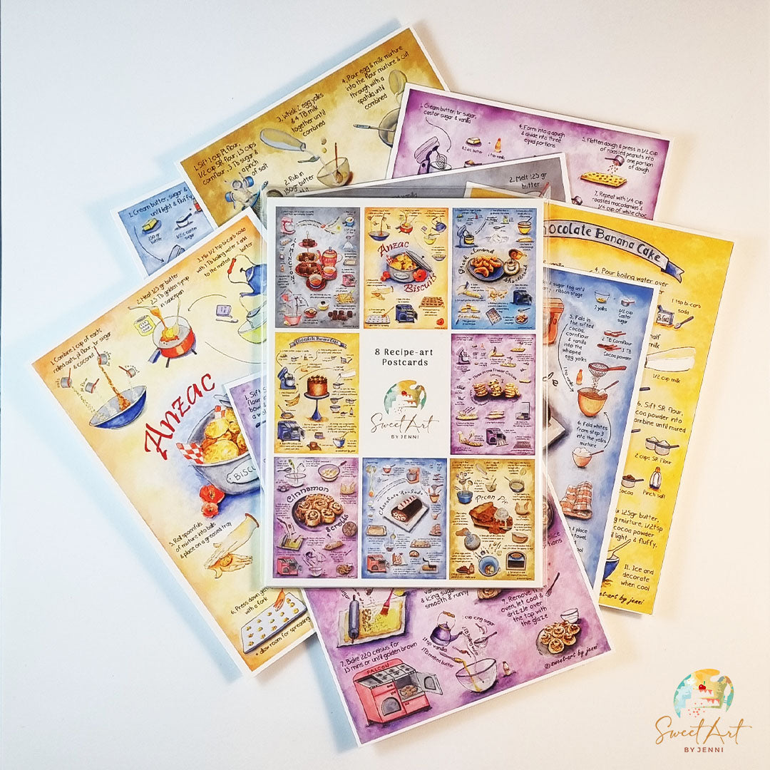 Sweet-Art by Jenni -  Recipe-art Postcard pack