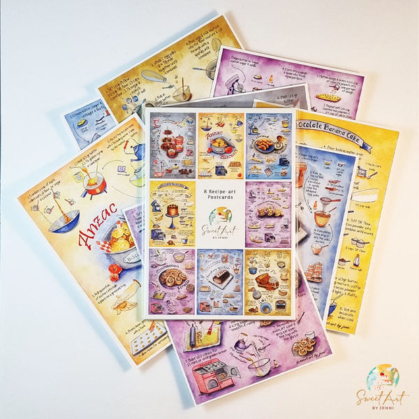 Recipe-art Postcard pack - Sweet-Art by Jenni