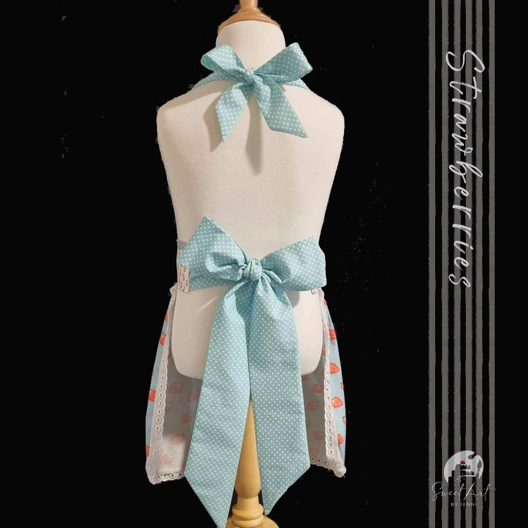 Sweet-Art by Jenni -  Child’s Apron 'Strawberries' Hand Sewn