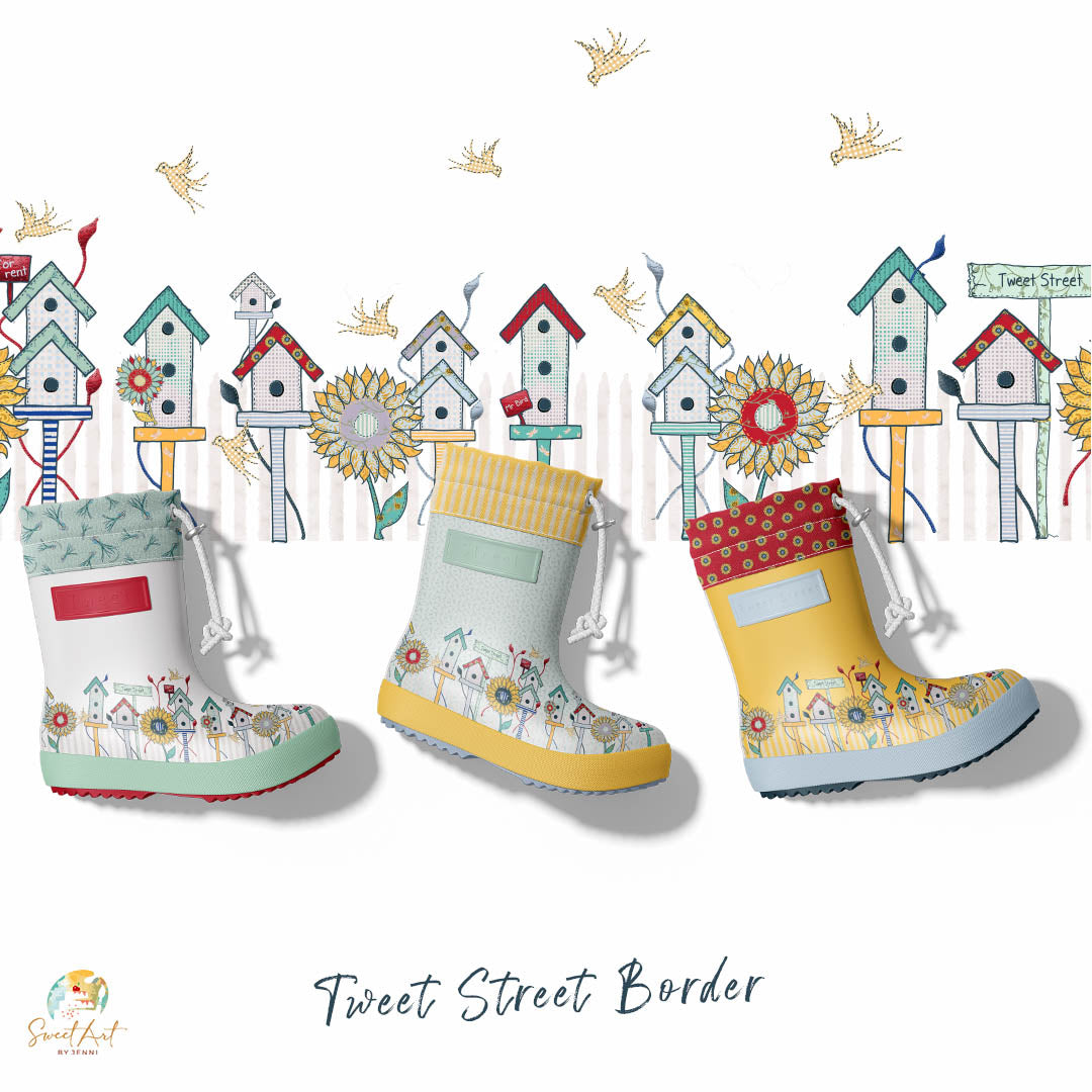 Sweet-Art by Jenni -  Tweet Street Border Repeat Pattern