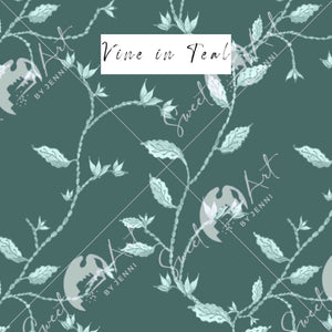 Sweet-Art by Jenni -  Boho Teal Collection Vine in Teal $250