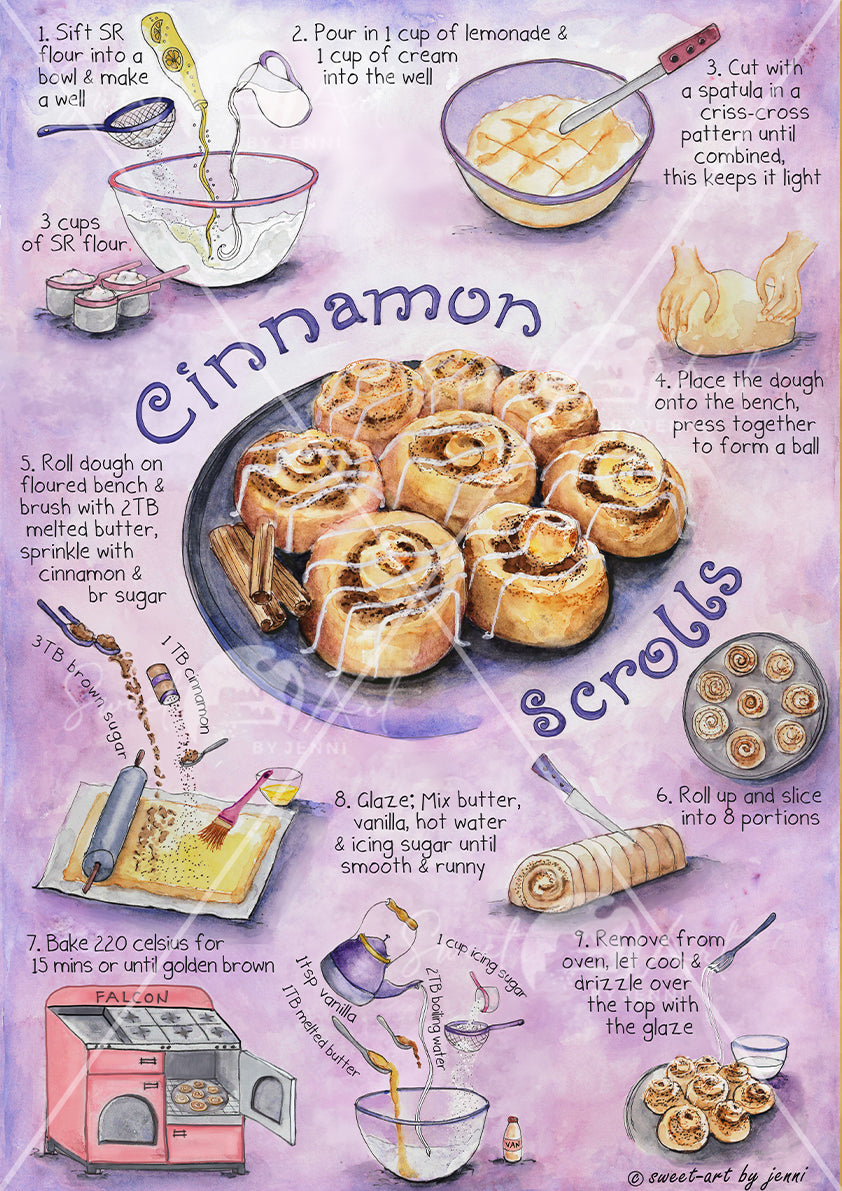 Sweet-Art by Jenni -  Cinnamon Scrolls Print Just the print