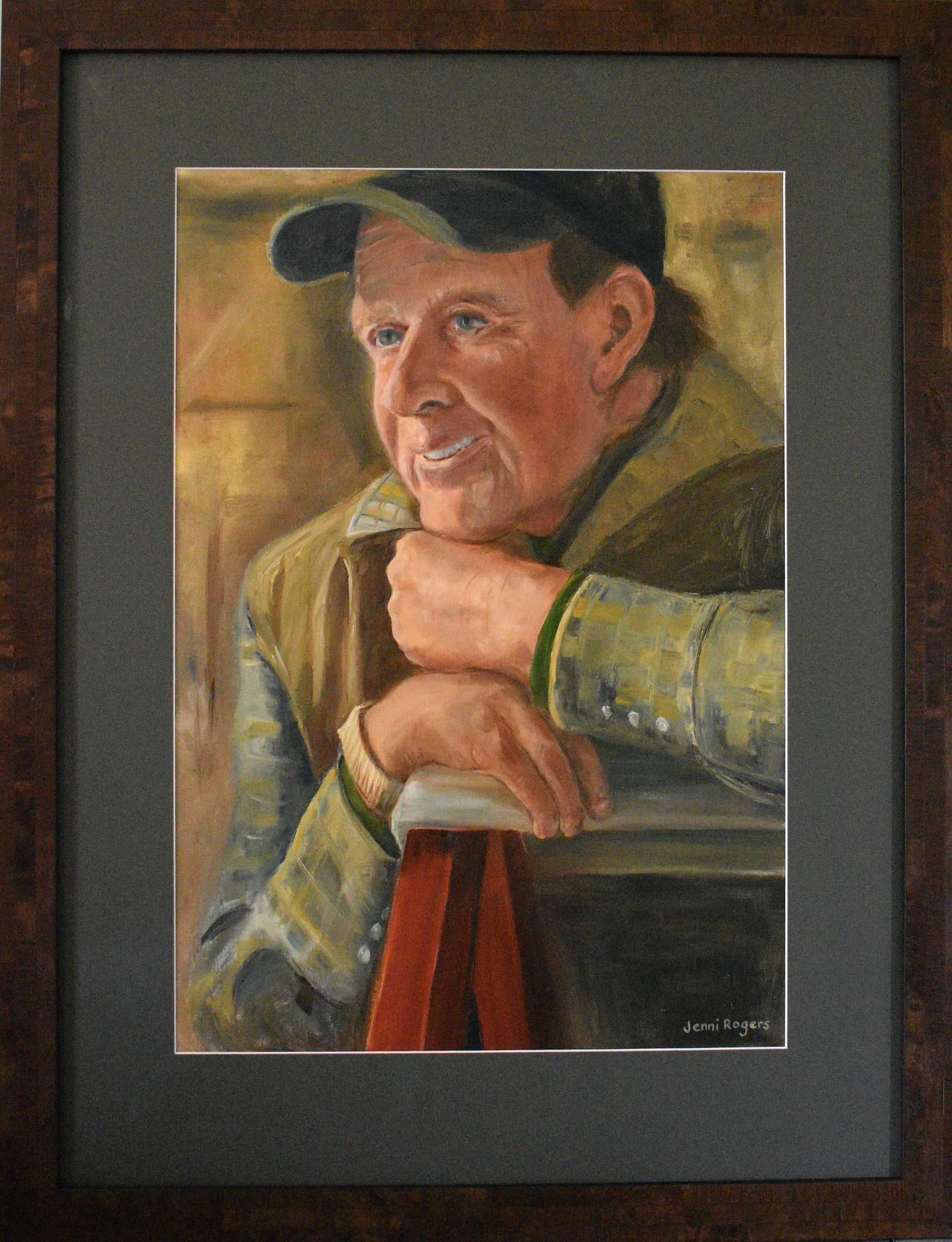 This is a painting of Gary Young  and I was inspired to paint this amazing human, who founded Young Living essential oils.  I've never met someone so amazing, the stories he would tell and the knowledge he had on all thing's health related.  Not to mention he was an amazing jouster by Australian Artist Jenni Rogers