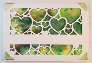 Emerald Hearts - watercolour