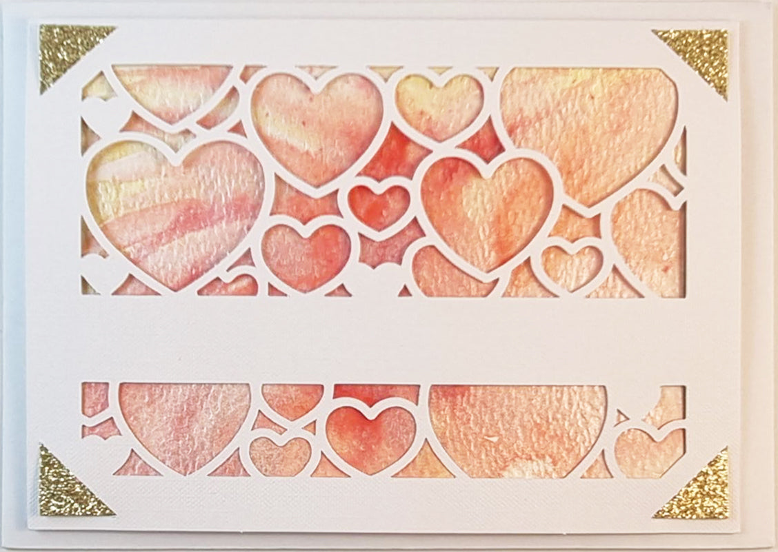 Sweet-Art by Jenni -  Pastel Hearts - watercolour Greeting Card + Envelope