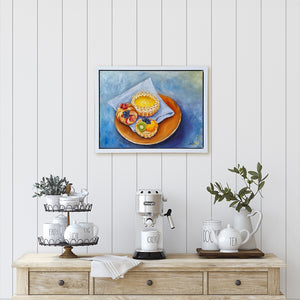 This is a painting of some pastries, I was running late for art class and I needed some still life, so I stopped of at the cake shop and purchased their finest sweets and took them to class to paint............and then eat :) by Australian Artist Jenni Rgers