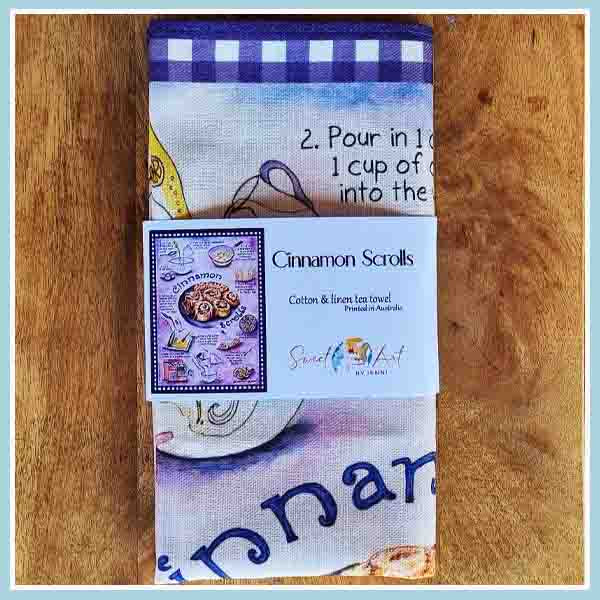 Cinnamon Scrolls Recipe-art Tea Towel