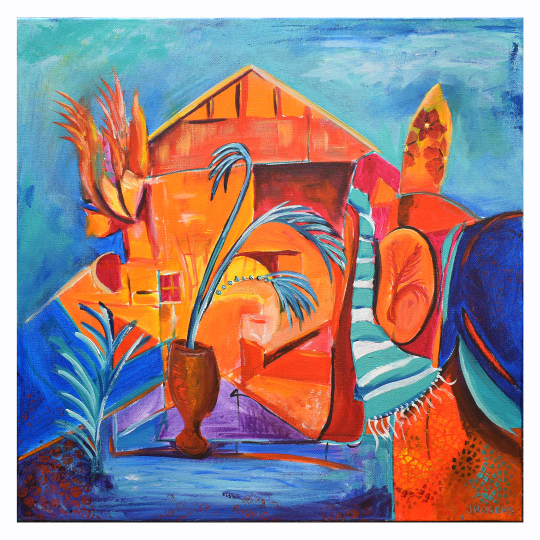 Sweet-Art by Jenni -  The Beach Hut ~ Original Art by Jenni Rogers