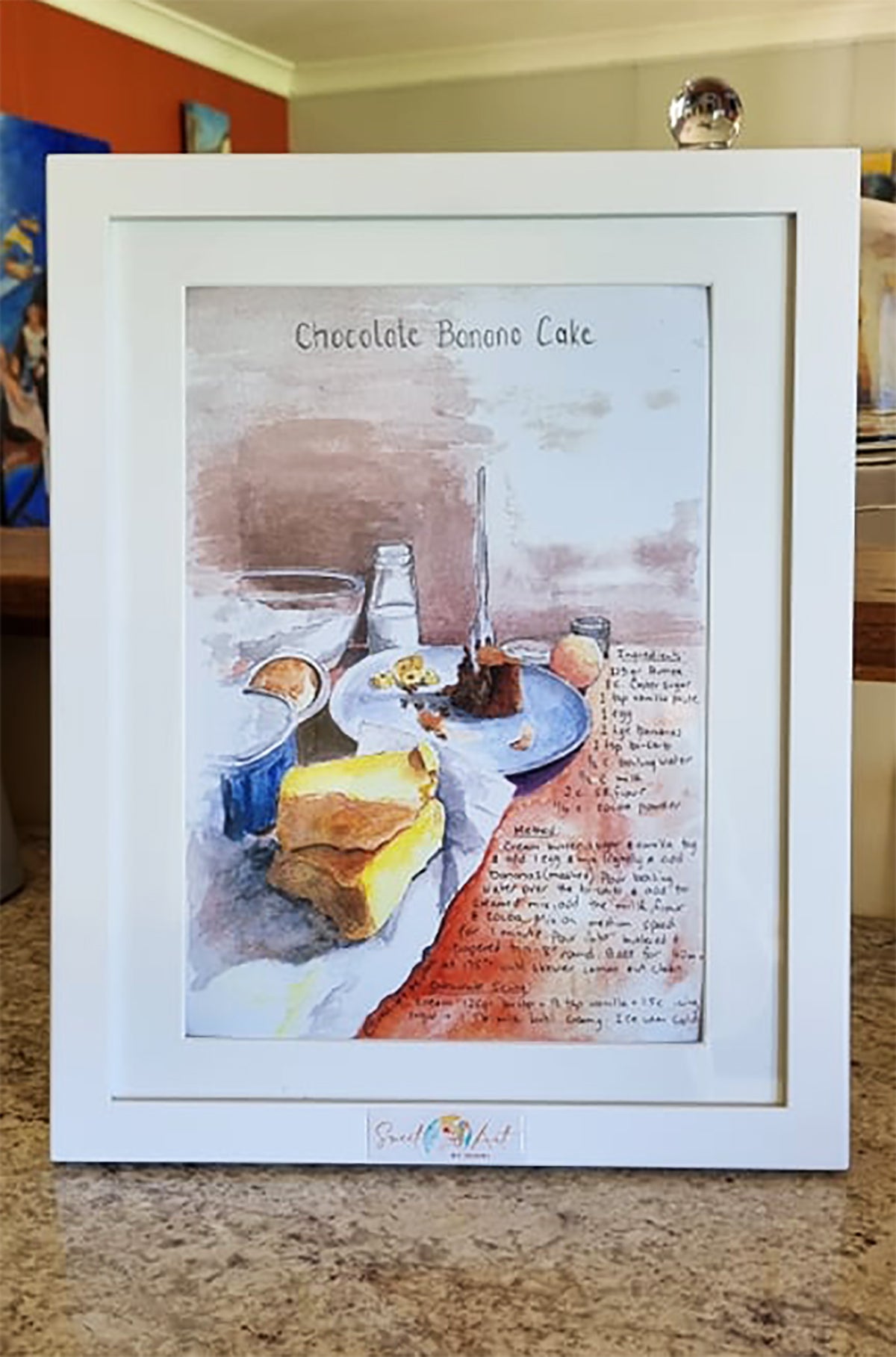 Sweet-Art by Jenni -  Chocolate Banana Cake Print - arty